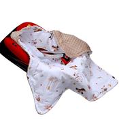 Baby Car Seat Blanket 0–12 Months – Farm Animals | Taupe Plush | 3 &amp; 5 Point Harness