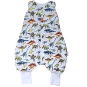 Sleeping Bag with Legs &amp; Foldable Feet Covers 2.5 Tog Dinosaurs Story image