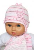 Baby girl hat butterfly -pink,white sizes 36,38 image