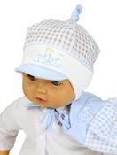 Baby boy  summer hat -boat in blue and white image