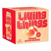Living Things Peach &amp; Blood Orange All Natural Soda Multipack