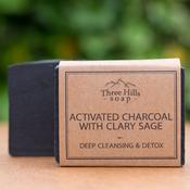 Three Hills Soap Activated Charcoal with Clary Sage Soap image