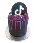 TikTok Themed Drip Cake - Eve's Cakes image
