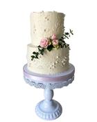 Wedding Cake with Pearls and Flowers - Eve's Cakes image