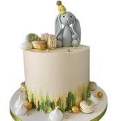 Bunny Cake with Green and Golden Tones - Eve's Cakes image
