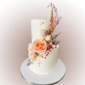 Wedding Cake with Dried Flowers - Eve's Cakes