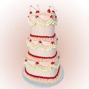 Lambeth Heart Wedding Cake - Eve's Cakes