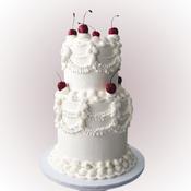 Romantic Wedding Cake with Cherries - Eve's Cakes