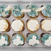 Cute Sage Blue Baby Cupcakes - Eve's Cakes