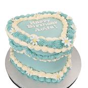 Blue Lambeth with Daisies - Eve's Cakes