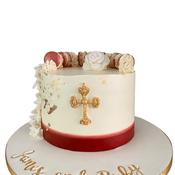 Ruby and Gold Confirmation Cake - Eve's Cakes