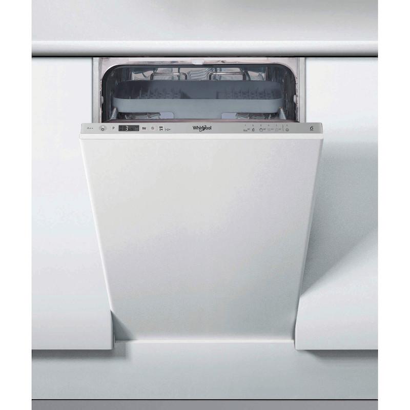 Whirlpool 45cm Slimline Integrated Built-in Dishwasher WSIC3M27CUKN 10 Place Settings 47dB E Energy Class 6 Programmes Silver