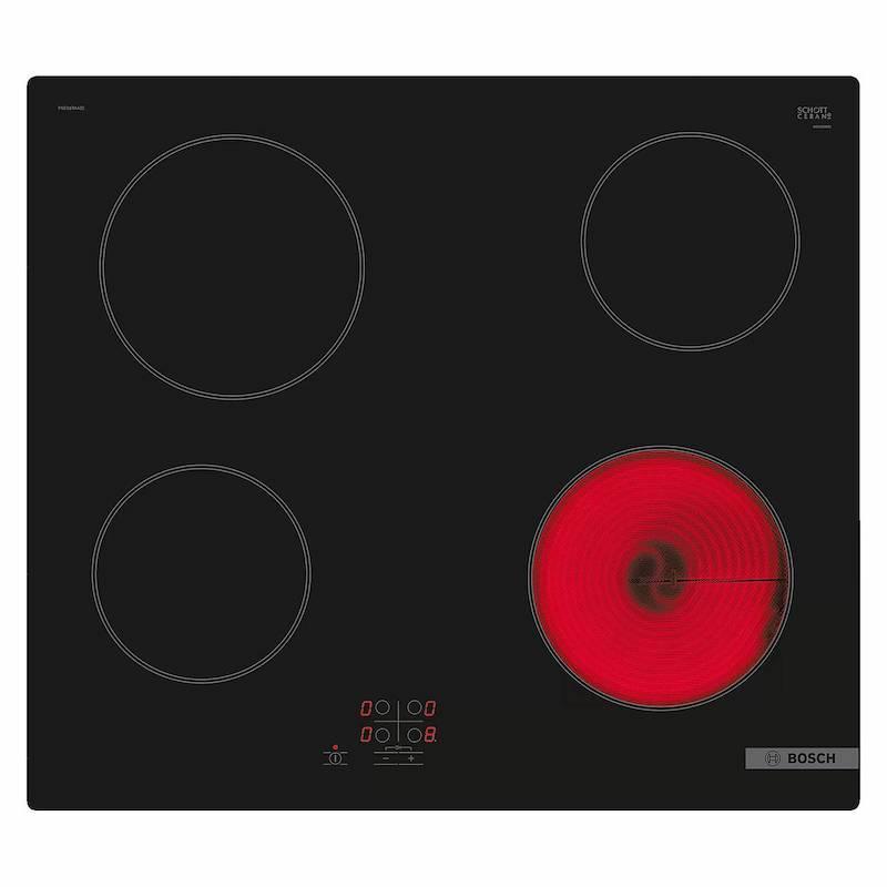 Bosch Serie 2 4-Zone Black Electric Ceramic Hob with Touch Controls