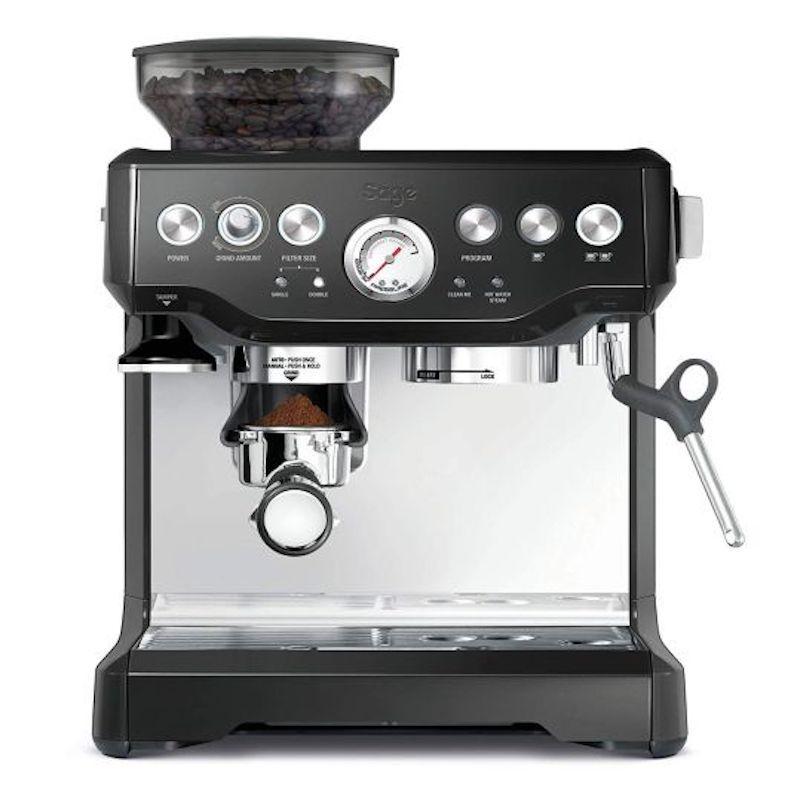 Sage The Barista Express Coffee Machine - Black Truffle | Integrated Burr Grinder, Digital Temperature Control, Steam Wand, Grind Size Dial, Hands-Free Operation