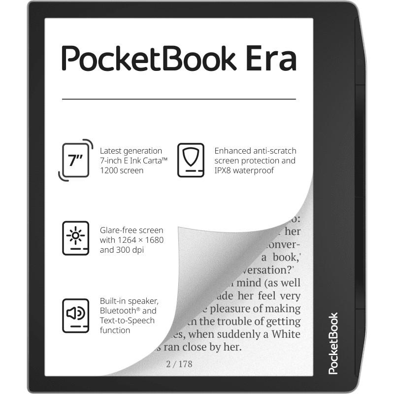 Pocketbook Era 7" eReader 16GB Grey E Ink Carta 1200 Waterproof, Built-in speaker, Bluetooth, Text-to-Speech