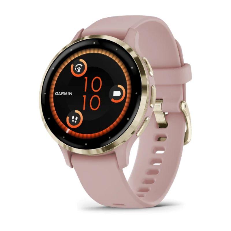 Garmin Venu 3S Smartwatch Soft Gold Rose AMOLED Display Heart Rate GPS Music Control Up to 10 days Battery Life
