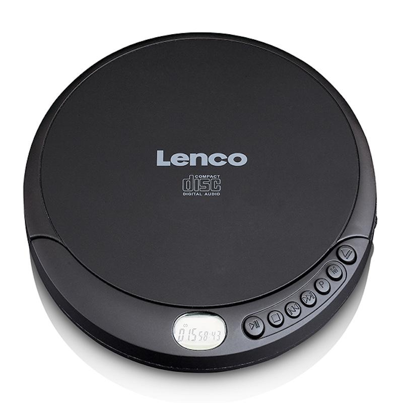 Lenco CD-010 Portable CD Player Black with LCD Display, Earphones, Charging Function, Repeat, Shuffle, Programming, Battery & USB Power