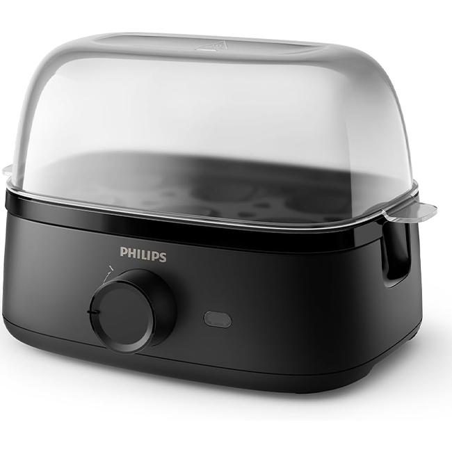 Philips Egg Cooker 3000 Series Black with Clear Lid, 6 eggs capacity, 400 W power, Poached accessory