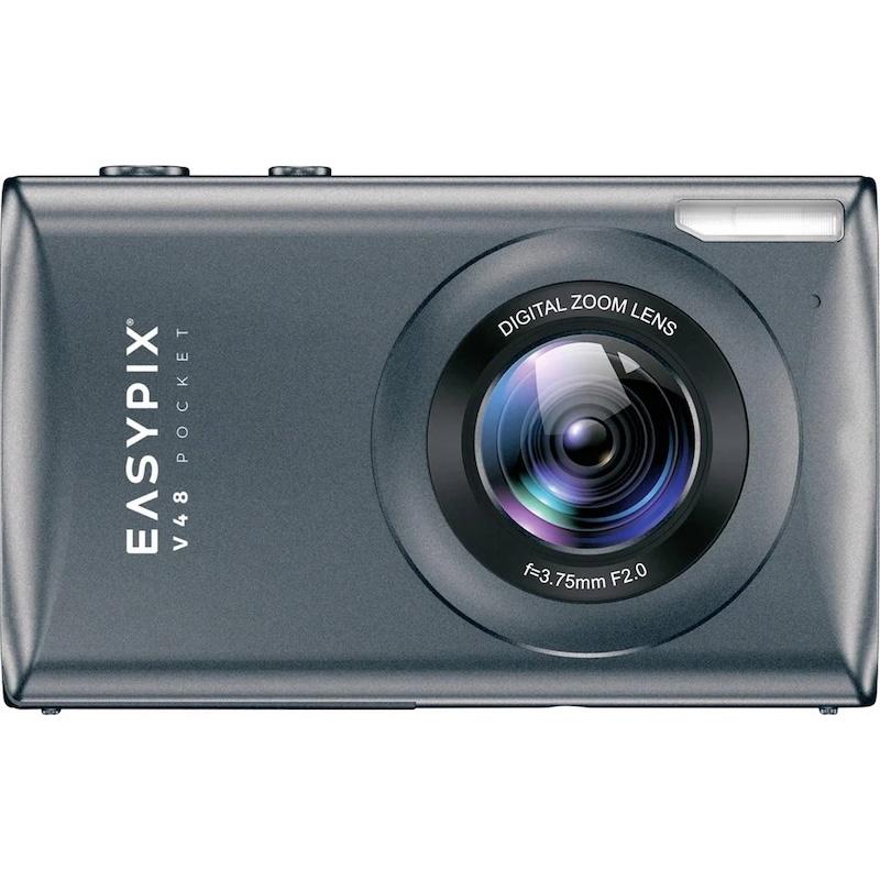 EasyPix V48 Pocket Digital Camera Anthracite 18x Digital Zoom 64MP 2.8" Screen Anti-Shake Function Lithium Battery 4K Video