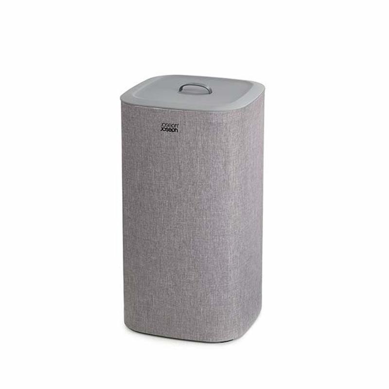Joseph Joseph Tota 60L Dual Compartment Laundry Separation Basket Grey with Removable Tote Bags and Lid