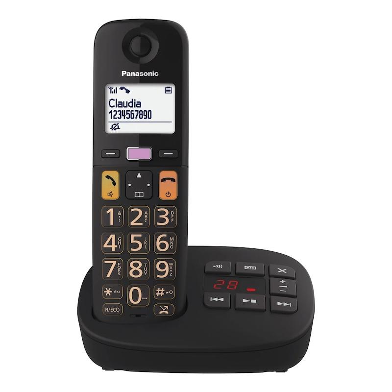 Panasonic KX-TGU130 Cordless Phone with Big Buttons, Answering Machine, Hearing Aid Compatible, Call Block, Enhanced Volume, Easy-Read Display