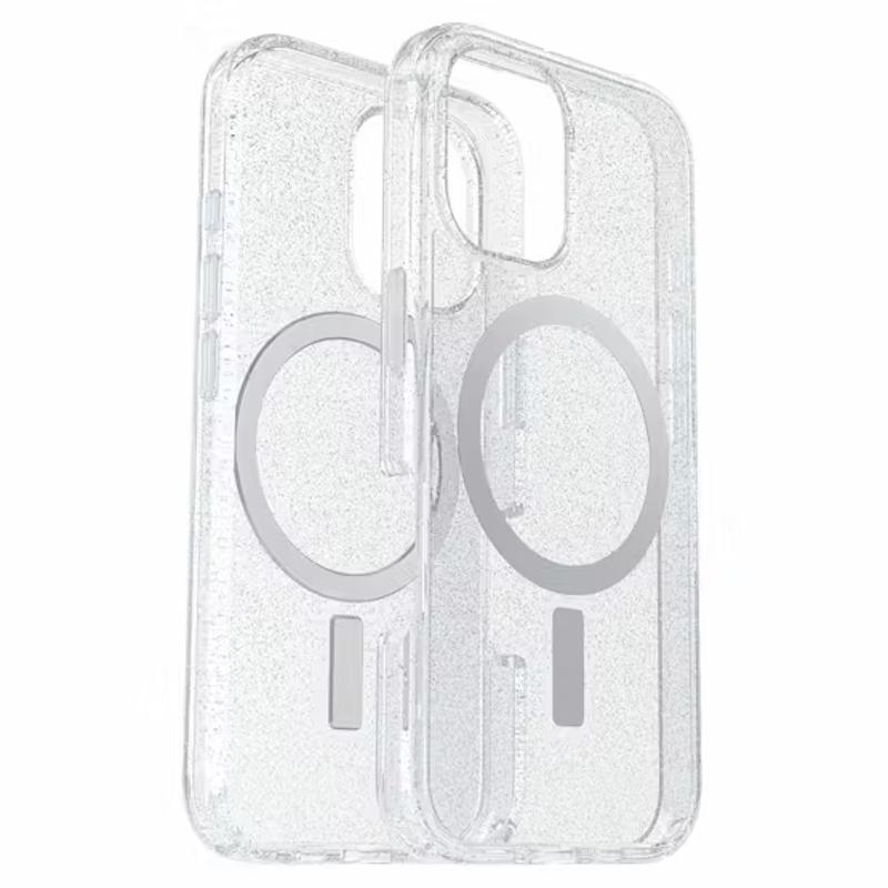 Otterbox Symmetry MagSafe Case for iPhone 16 - Stardust Clear Glittery with MagSafe Ring Protection