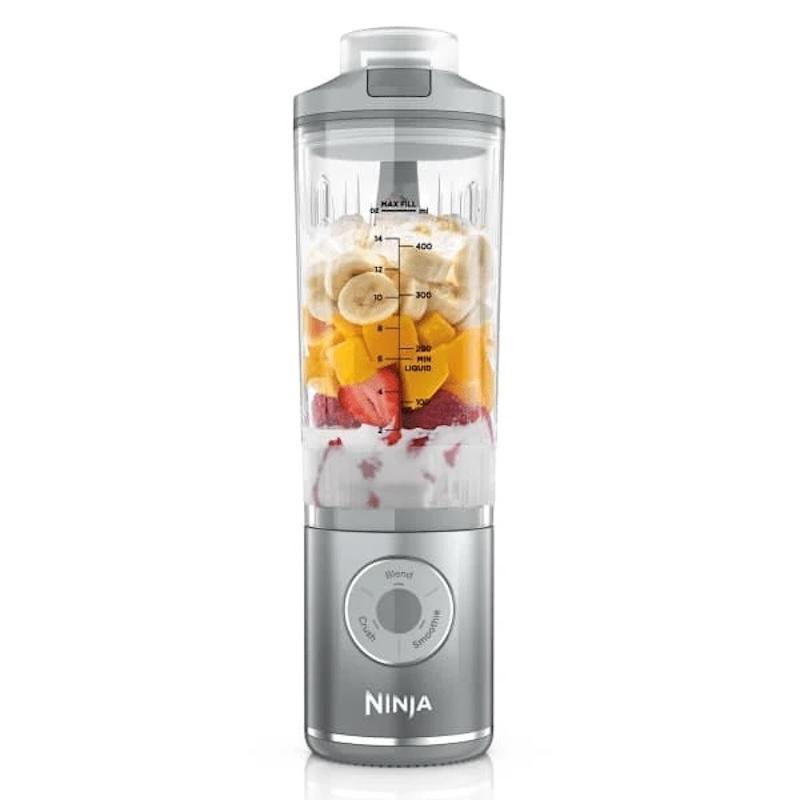 Ninja Blast Max Portable Blender Silver 570ml 11.1V Up to 25 Blends Crush Smoothie Manual Blend H:30 W:9 D:11.5cm 1.3kg