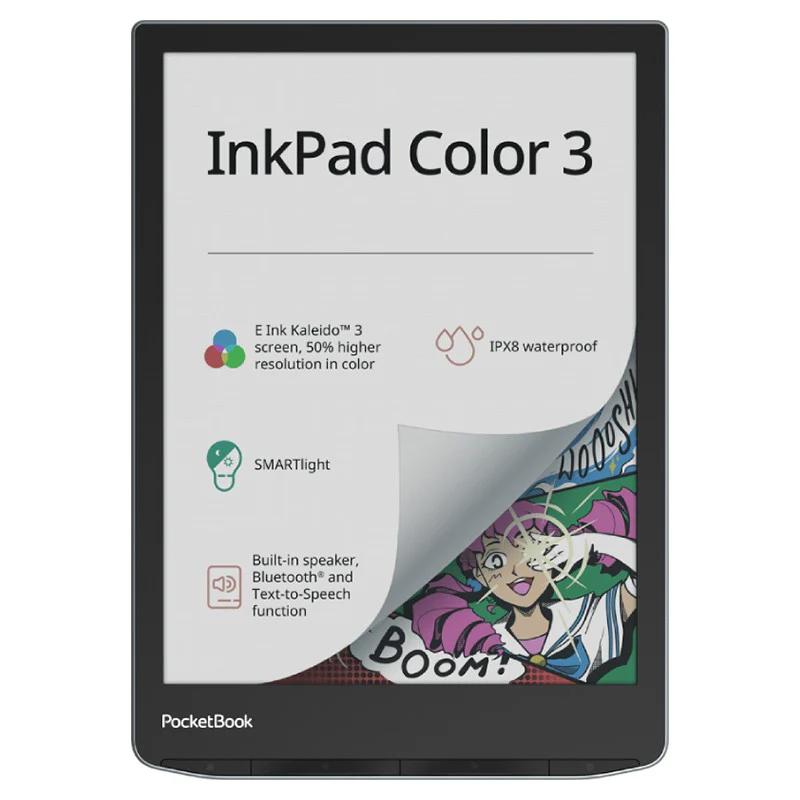 Pocketbook Inkpad Color 3 eReader - E Ink Kaleido 3 Screen, SMARTlight, Bluetooth, Text-to-Speech, Waterproof