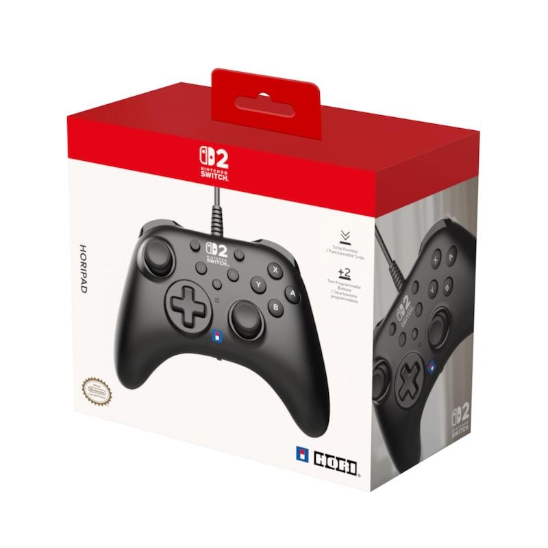 Hori HORIPAD Game Controller for Nintendo Switch 2 - Black - Turbo Function, Programmable Buttons, Wired