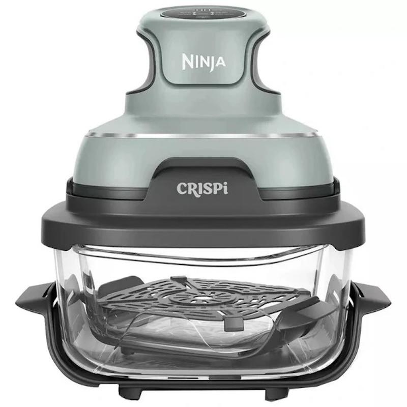 Ninja CRISPi 4-in-1 Portable Glass Air Fryer | Sage | Air Fry, Roast, Keep Warm, Recrisp | Glass