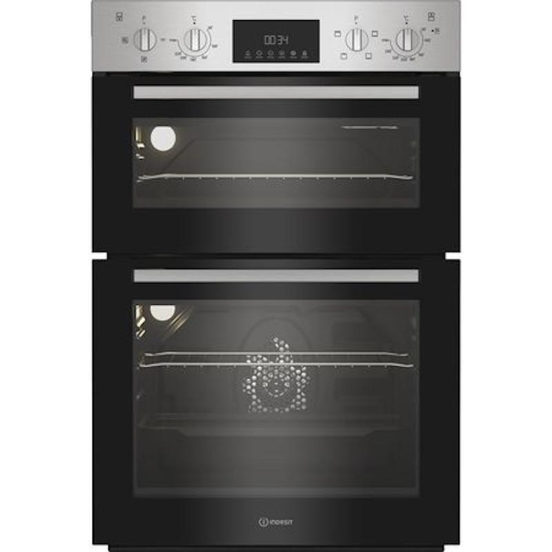 Indesit Double Oven Electric Stainless Steel with Twin Grill and Digital Display