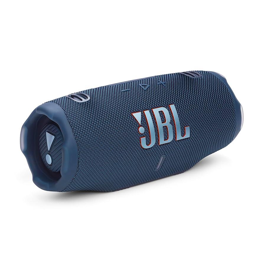 JBL Charge 6 Blue Bluetooth Speaker with Auracast, 24hr Playback, Waterproof, Dustproof, Drop-proof, JBL Pro Sound, Portable App Compatible, Recycled Materials, 16W Output