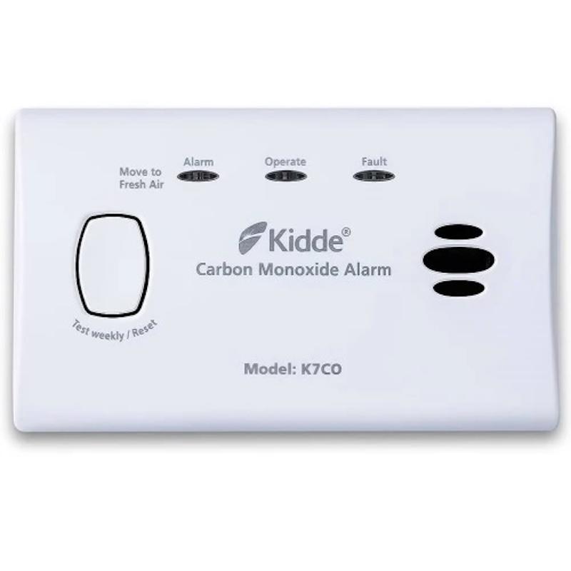 Kidde 7CO Carbon Monoxide Alarm - White with Test/Reset Button and Battery Operation, Continuous Monitoring, End-of-Life Alarm, Multi-function LEDs