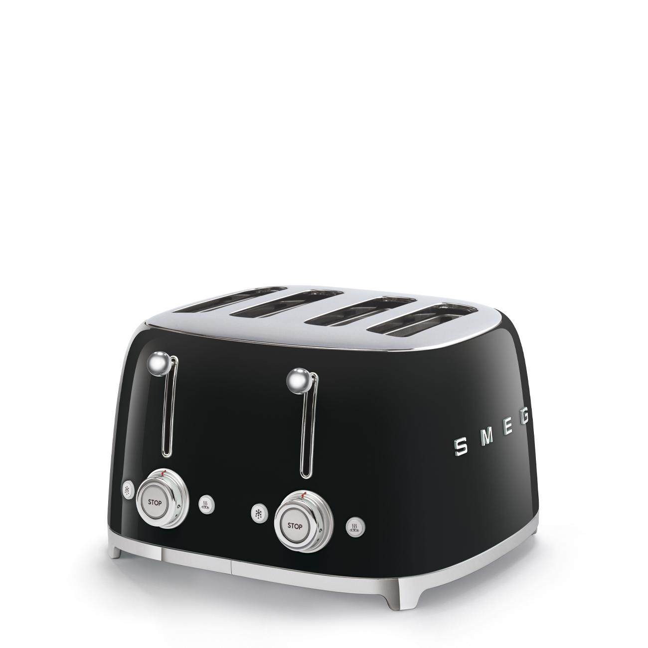 Smeg 4 Slice Toaster Black | Stainless Steel, Stop Button