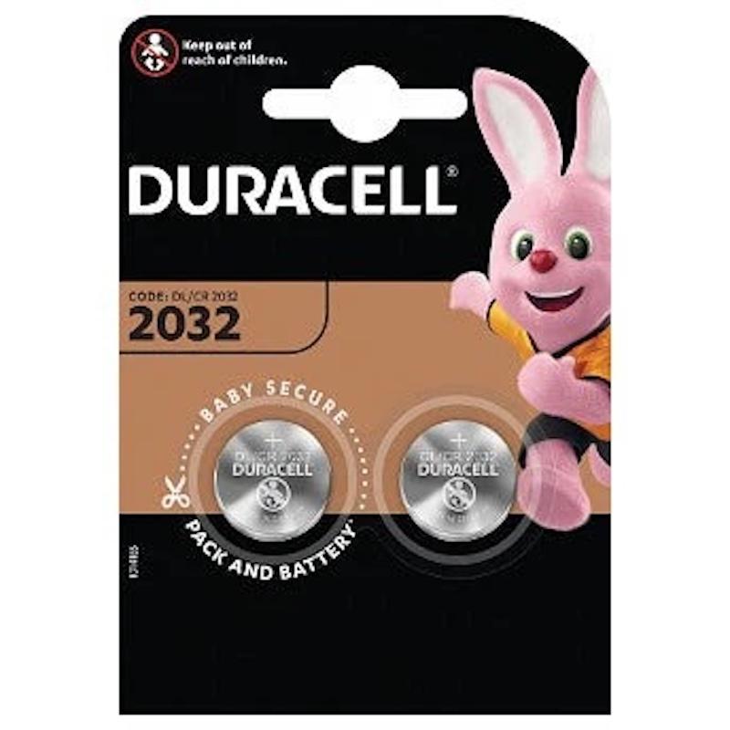 Duracell CR2032 3V Lithium Battery Twin Pack - Safety Pack