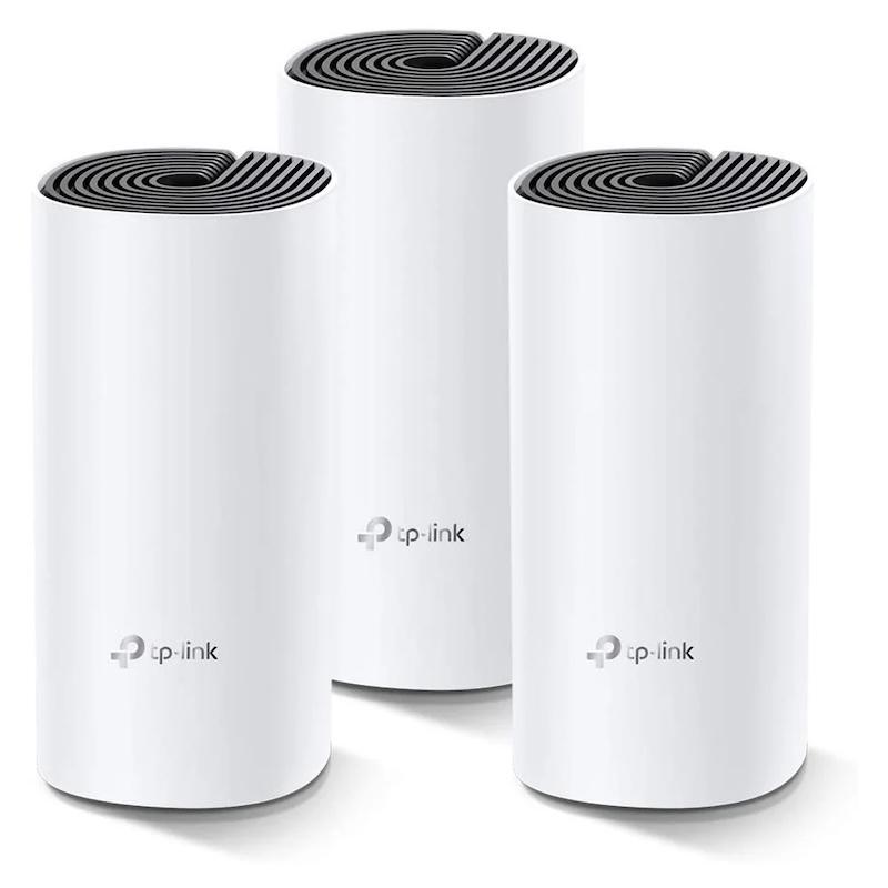 TP-Link Deco M4 AC1200 Mesh Wi-Fi System 3-Pack | White, Cylindrical, TP-Link Logo