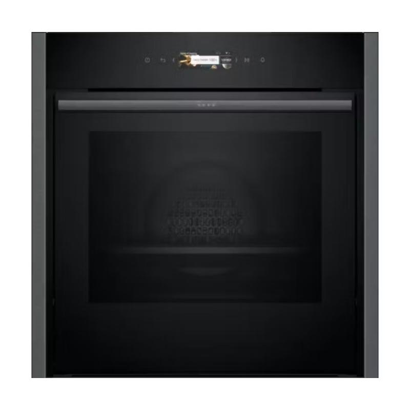 Neff N70 Electric Oven Graphite Slide & Hide Pyrolytic Cleaning Home Connect Touchscreen 71 litres
