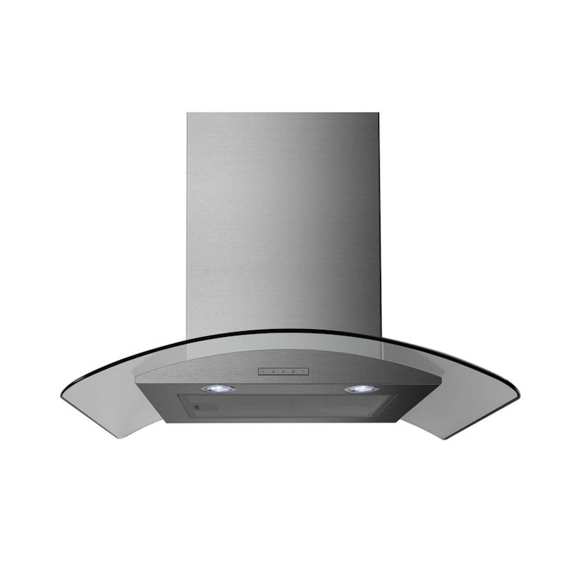 Belling 60cm Stainless Steel Curved Glass Chimney Hood with LED Lights