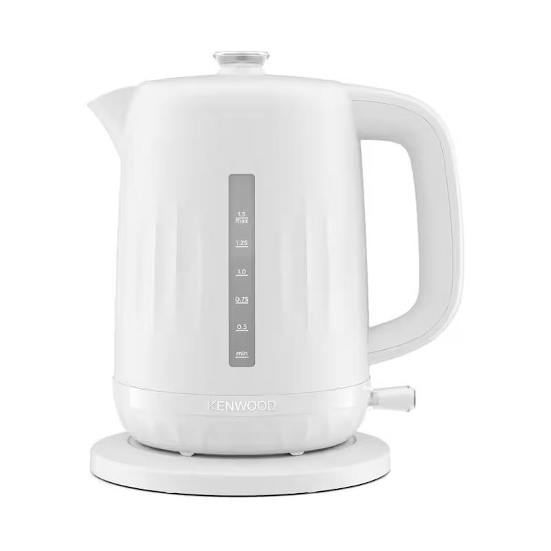 Kenwood Ripple 1.5L White Kettle ZJP06.000WH - 3000W Rapid Boil, Perfect Pour Spout, Removable Filter, Water Level Indicator, Automatic Boil-Dry Protection, 22.35 x 18 x 24.75 cm