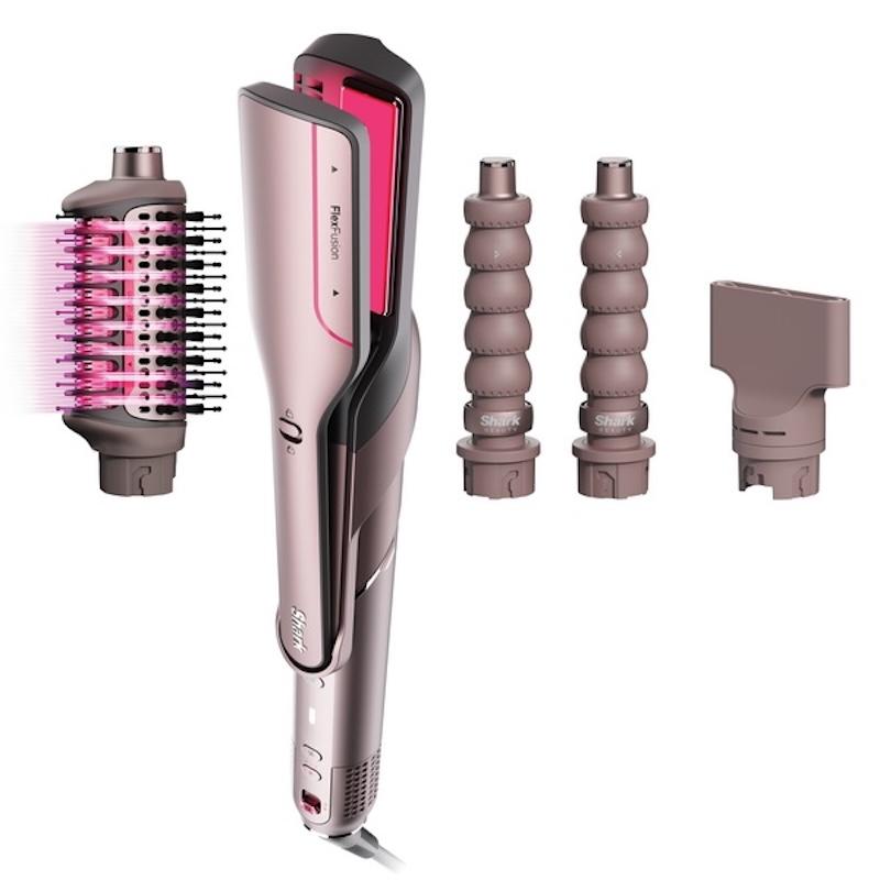 Shark FlexStyle 4-in-1 Air Styler & Hair Dryer - Stone | Curl, Straighten, Volumise, Smooth | Image Features: Curlers, Brush, Concentrator