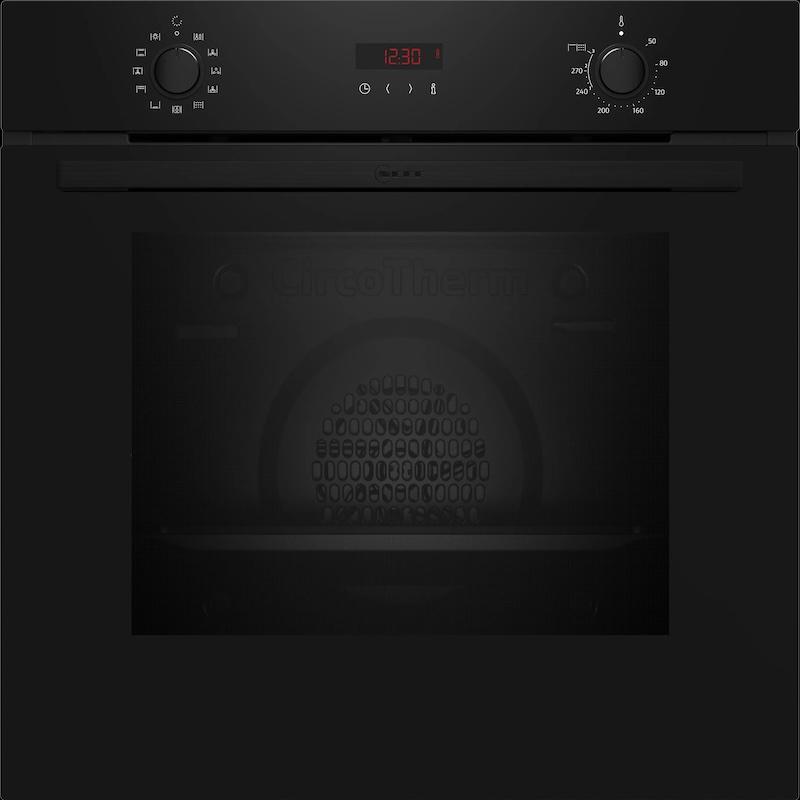 Neff Electric Oven Black 71 Litre with LED Display, Digital Timer and Rotary Controls