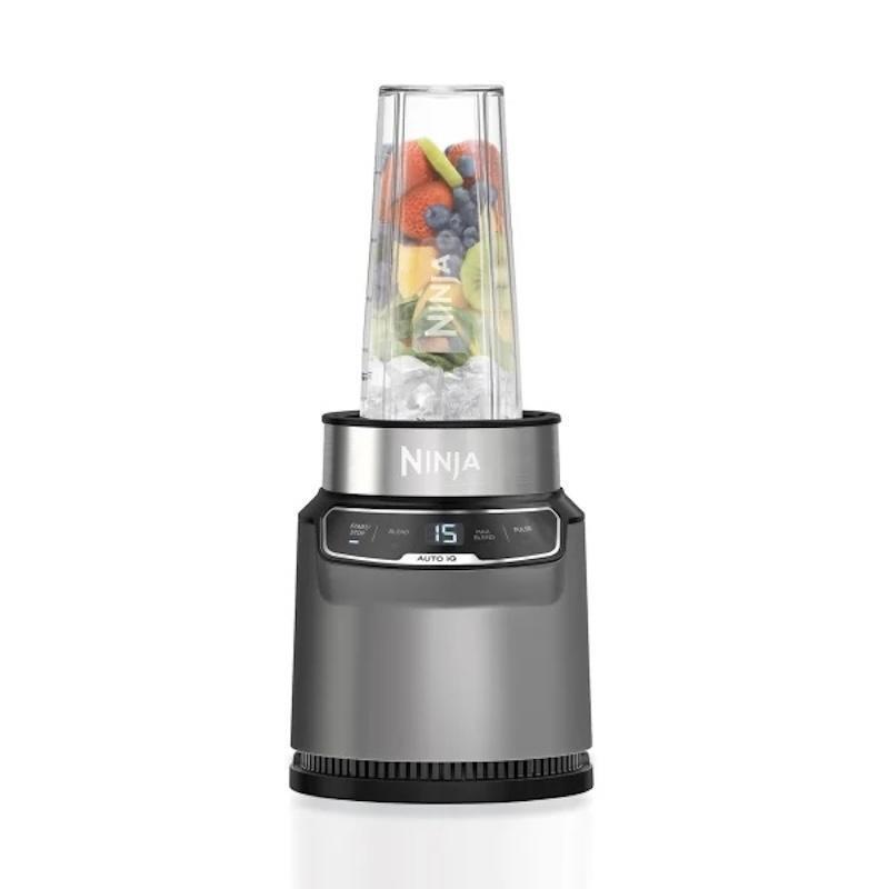 Ninja BN500UK Blender with Auto-iQ, 1000W, 0.7L Capacity, Dark Grey, Blend in Cup, One-Touch Controls, Pro Extractor Blades, Digital Display, Silver-Grey Finish