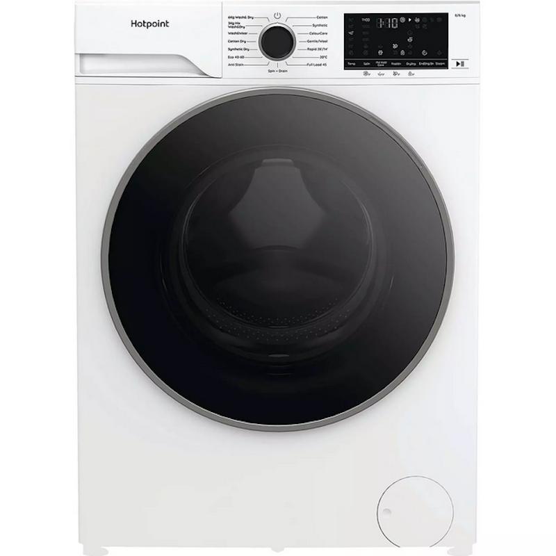 Hotpoint AntiStain 8kg Wash 6kg Dry Washer Dryer 1400sp White with ColourCare Full Load 45' PetHairCare Inverter Motor Start Delay Dimensions 845x600x570mm Weight 68kg