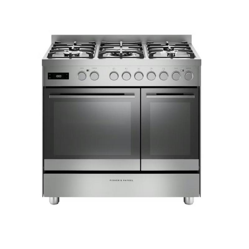 Fisher & Paykel 5 Burner Dual Fuel Freestanding Cooker - Stainless Steel Oven