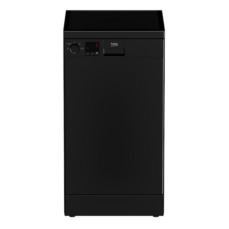 Beko 10 Place Freestanding Slimline Dishwasher - Silver - 44.8cm Wide - Quick Programmes - Half Load - Sliding Cutlery Basket - Child Lock - Digital Display