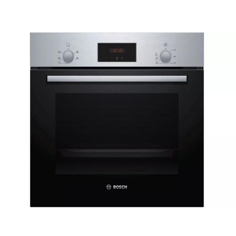 Bosch Series 2 Built-in Single Electric Oven Stainless Steel 66L Red LED Display 3D Hotair Energy A