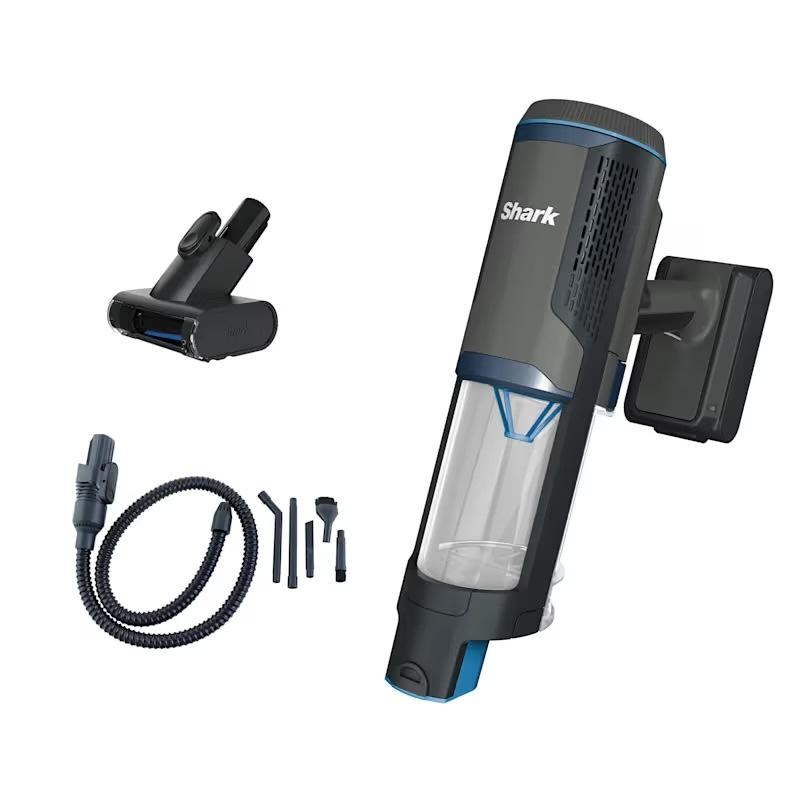Shark PowerBoost Pet Cordless 2-in-1 Handheld Vacuum Cleaner BH102UK Charcoal with Motorised Pet Tool, Hose, Crevice Tool, Wall Mount - 1.13kg, 0.4L Capacity, 40-Min Runtime