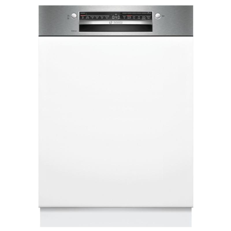 Bosch Serie 2 60cm Semi-Integrated Dishwasher SMI2HTS06G Brushed Steel 13 Place Setting Extra Dry Home Connect EcoSilence Drive SpeedPerfect+ AquaStop