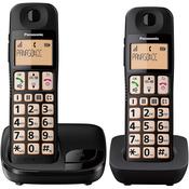 Panasonic Dect Twin Pack Big Button Cordless Phone KX-TGE112 image