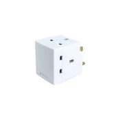 Status 3 Way 13A Fused Mains Adaptor White image